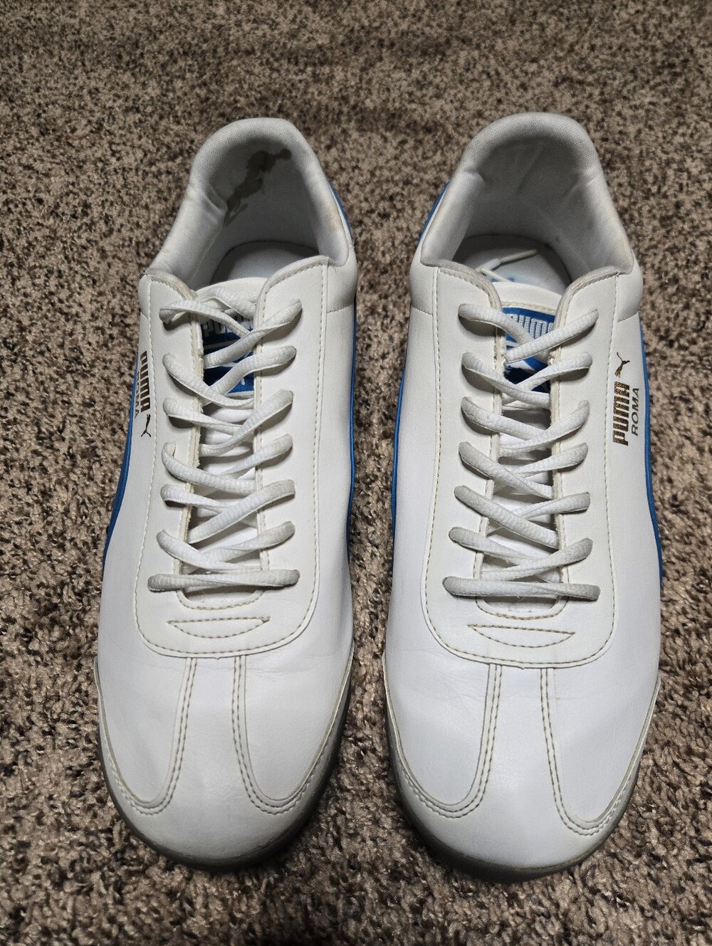 *Size 12* Puma Roma* White w/Blue Logo* - Picture 3 of 8